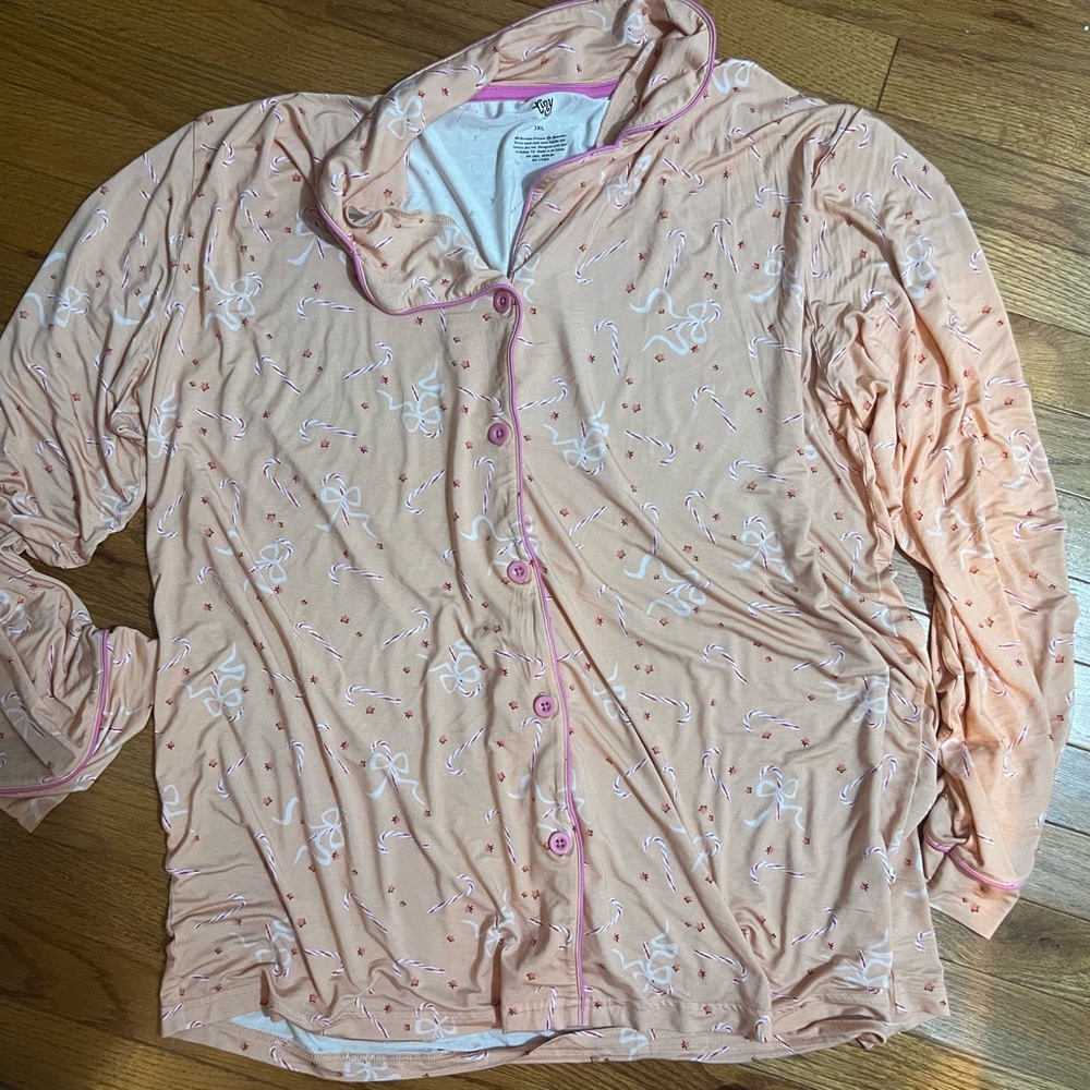 Talula light pink Pajama Set with Subtle Patterns